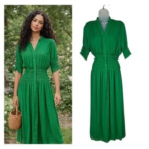Zara Kelly Green Maxi Dress XS Blogger Favorite Whimsigoth Fairy Garden Party